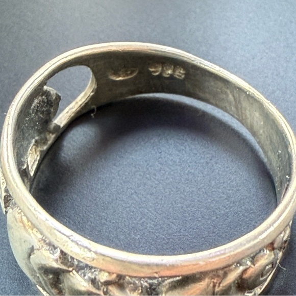 Vintage sterling silver 925 Elephant band ring size 6.5 good luck safari animal - Picture 8 of 10